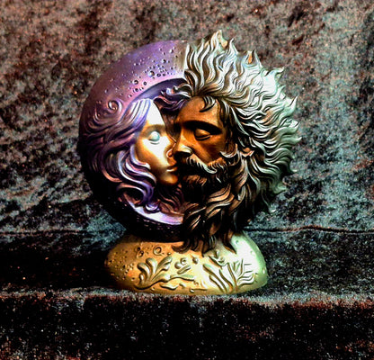 ☀️🌙 Balance - Sun & Moon Eternal Embrace – Handmade Resin Sculpture