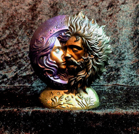 ☀️🌙 Balance - Sun & Moon Eternal Embrace – Handmade Resin Sculpture