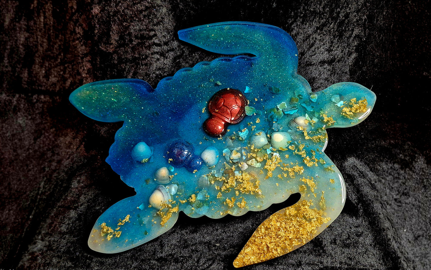 🐢 One-of-One Resin Sea Turtle Art Piece – Original Ocean-Inspired Art