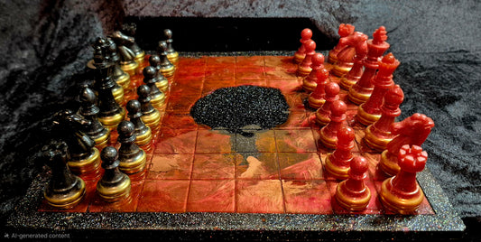 ♟️ Handmade Resin Chess Board Set – Custom Artisan Game with Matching Resin Pieces