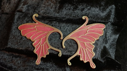 🦋 Handmade Resin Fairy Wing Ear Cuffs – Wearable Art